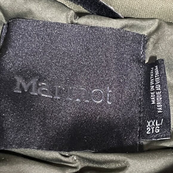 Marmot Womens Chelsea Down Coat Sz XXL Green Puffer 700 Fill Fur Hood Waterproof - Picture 5 of 15